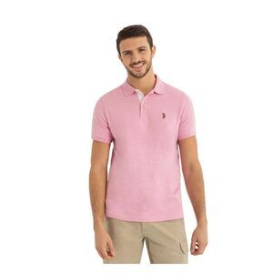 U.S. Polo Assn. Men's Interlock Polo Shirt (Cali Pink Heather) (XL) Extra Large